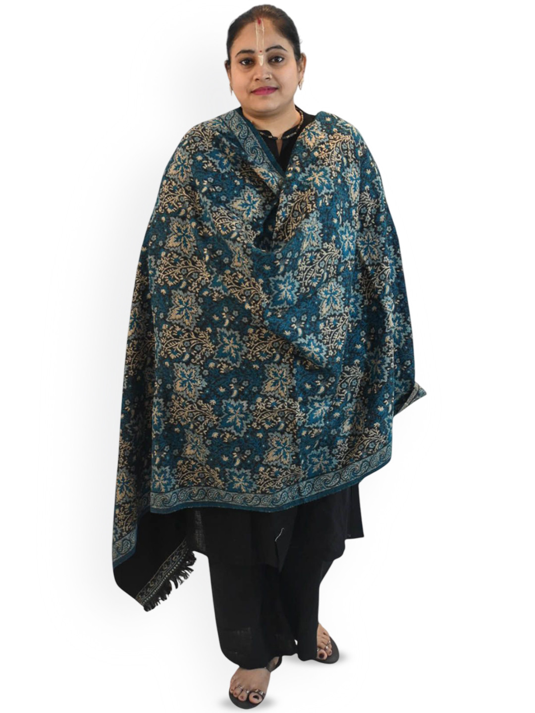 

Vrinde Women Floral Printed Shawl, Green