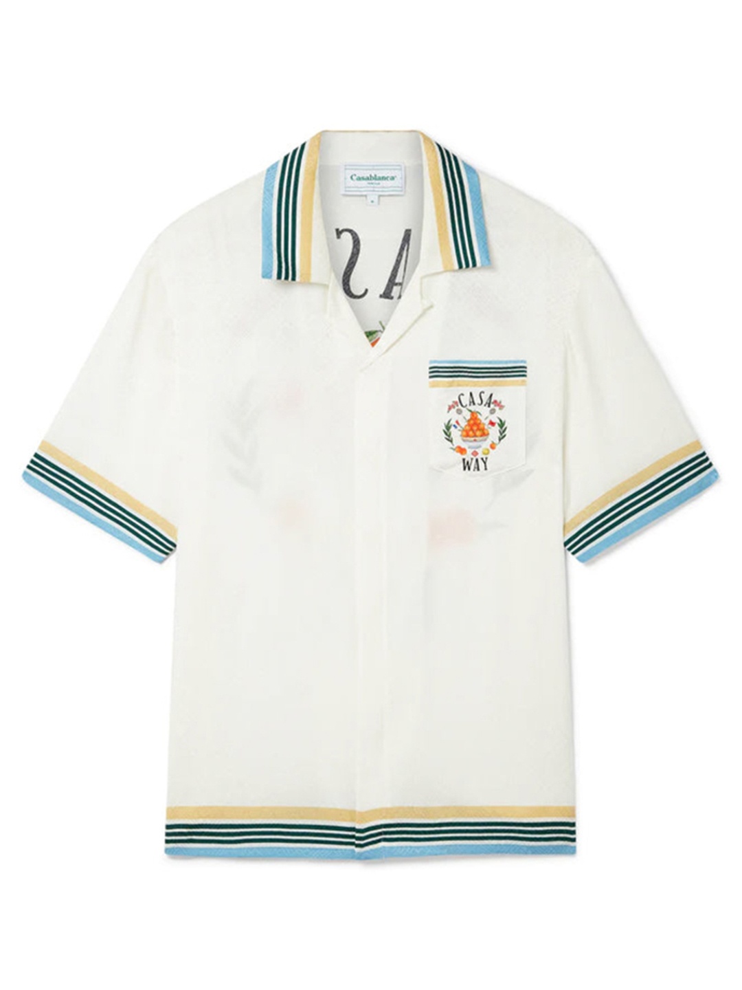 

Casablanca Unisex Cuban Collar Shirt, White