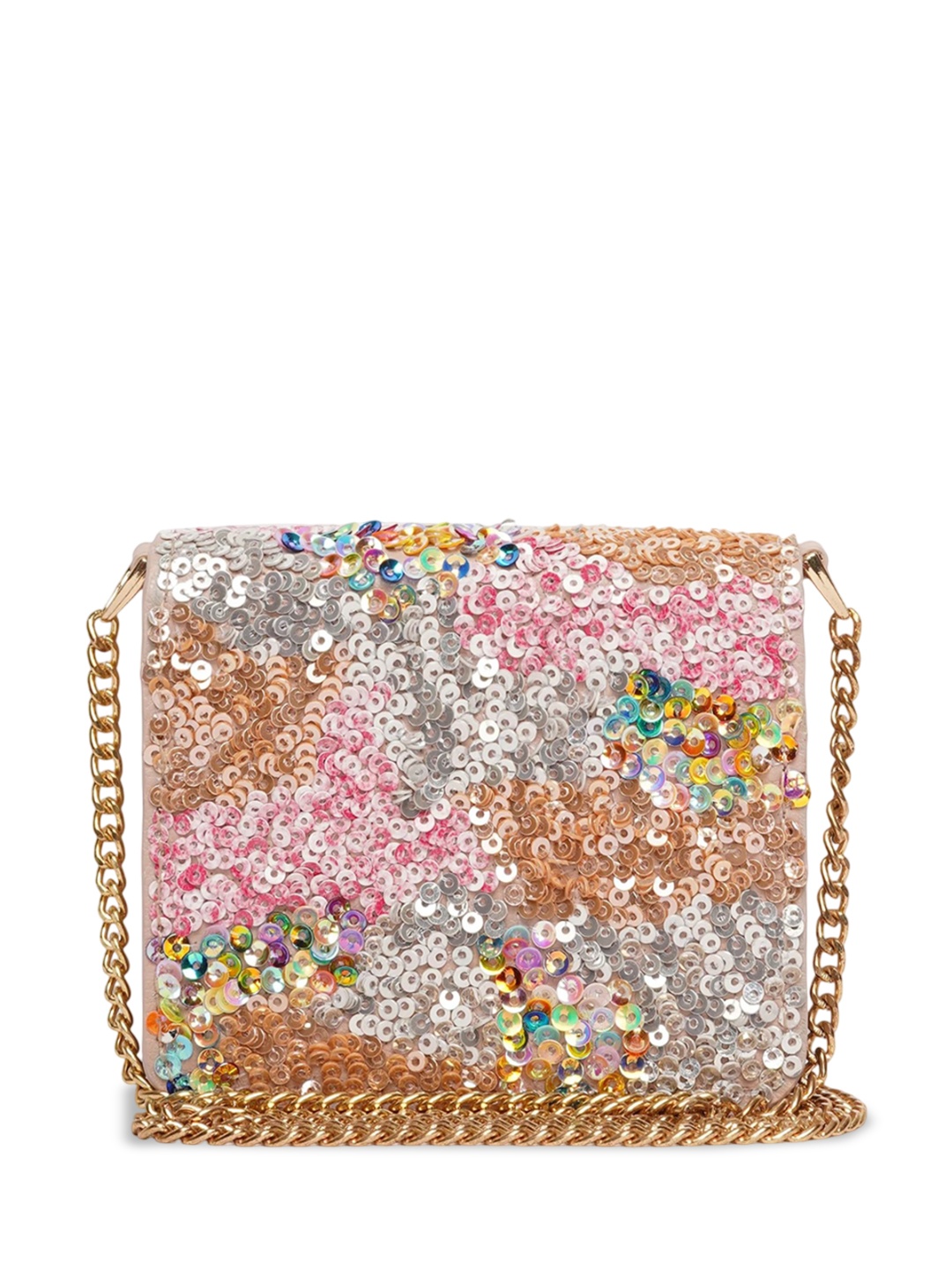 

Monadaa Women Embellished Structured Sling Bag, Pink