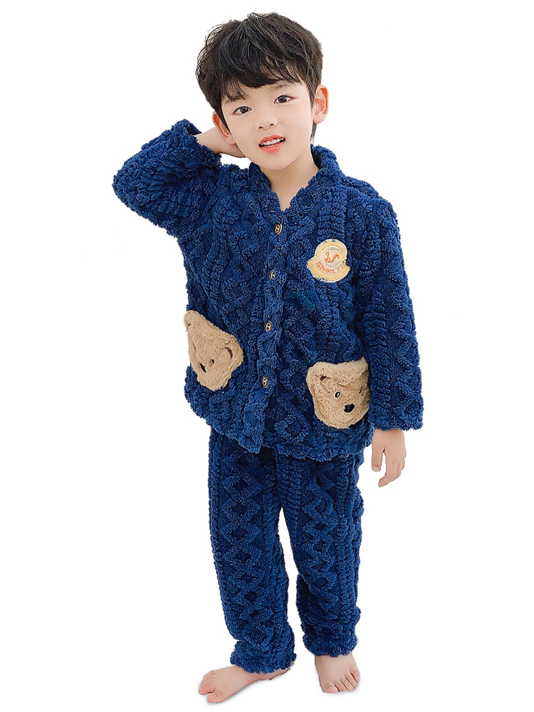 

Babymoon Kids Night suit With Scarf, Navy blue