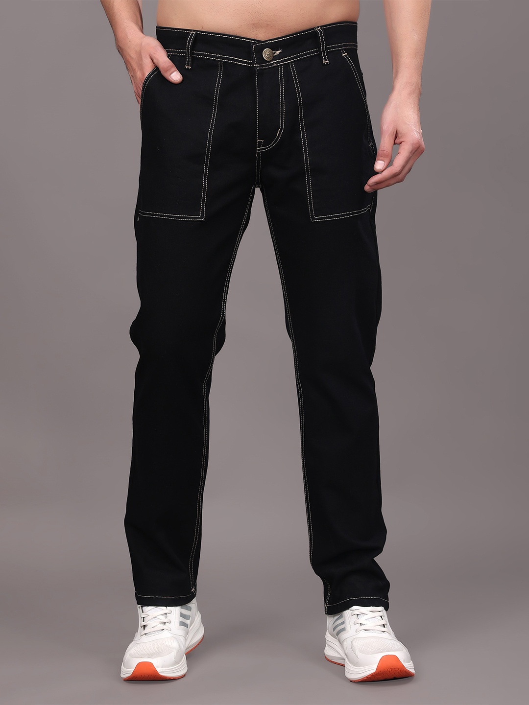 

ZAYSH Men Stretchable Jeans, Black