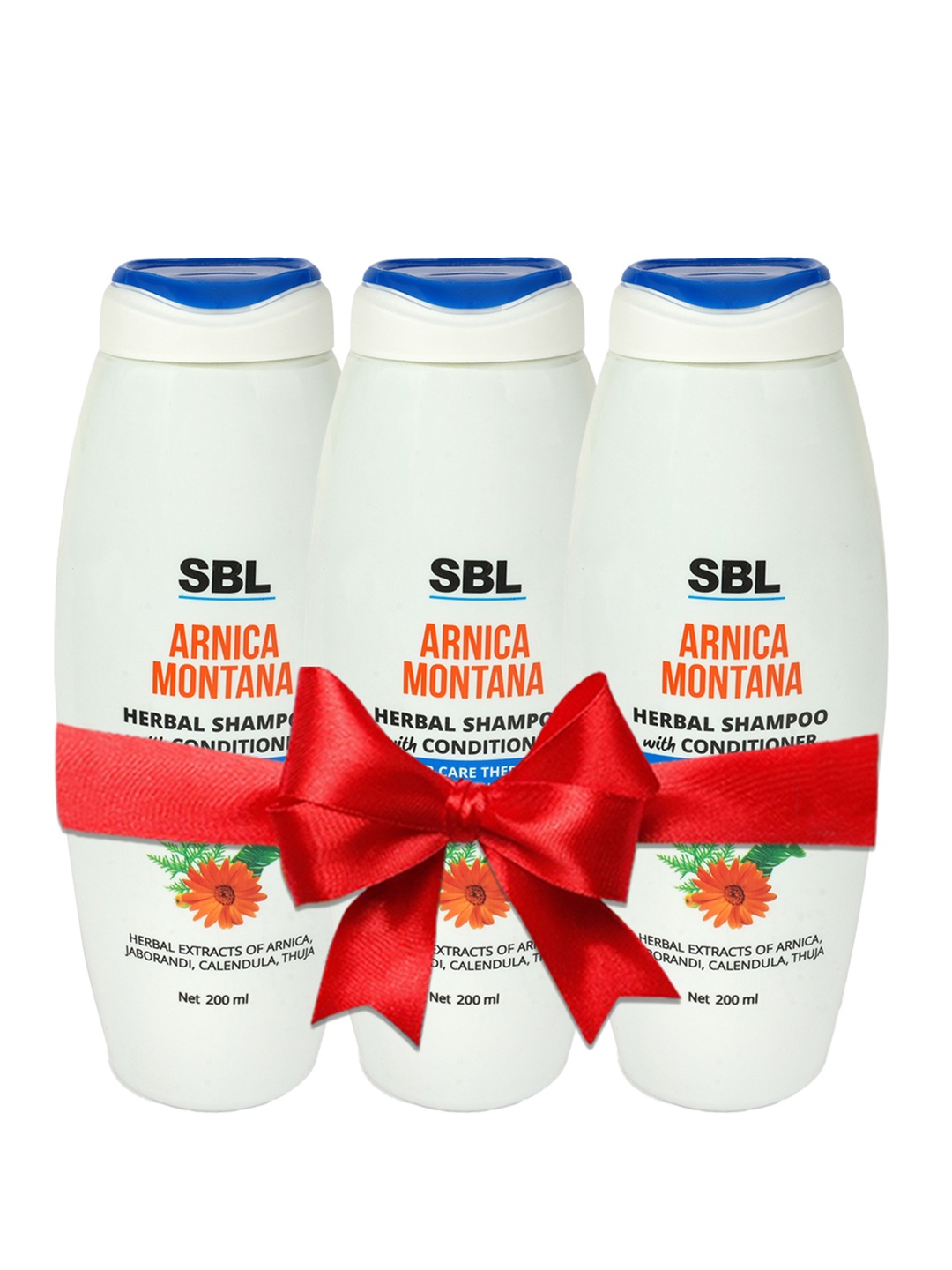 

SBL Set of 3 Arnica Montana Herbal Shampoo with Conditioner - 200 ml each, White