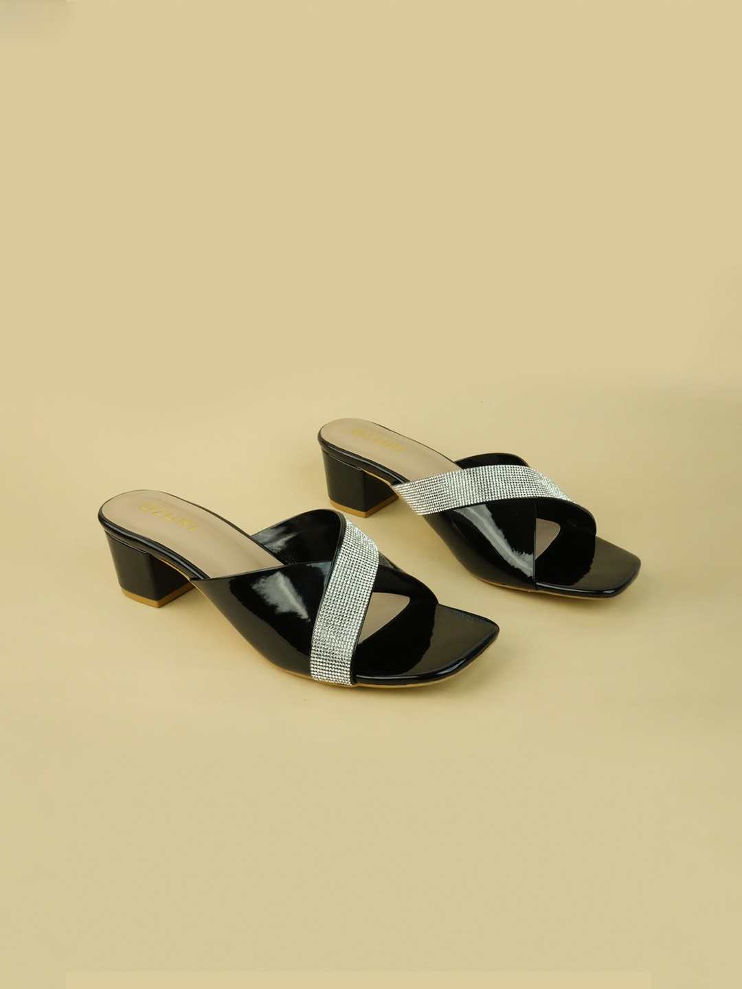 

Ozuri Party Block Sandals, Black