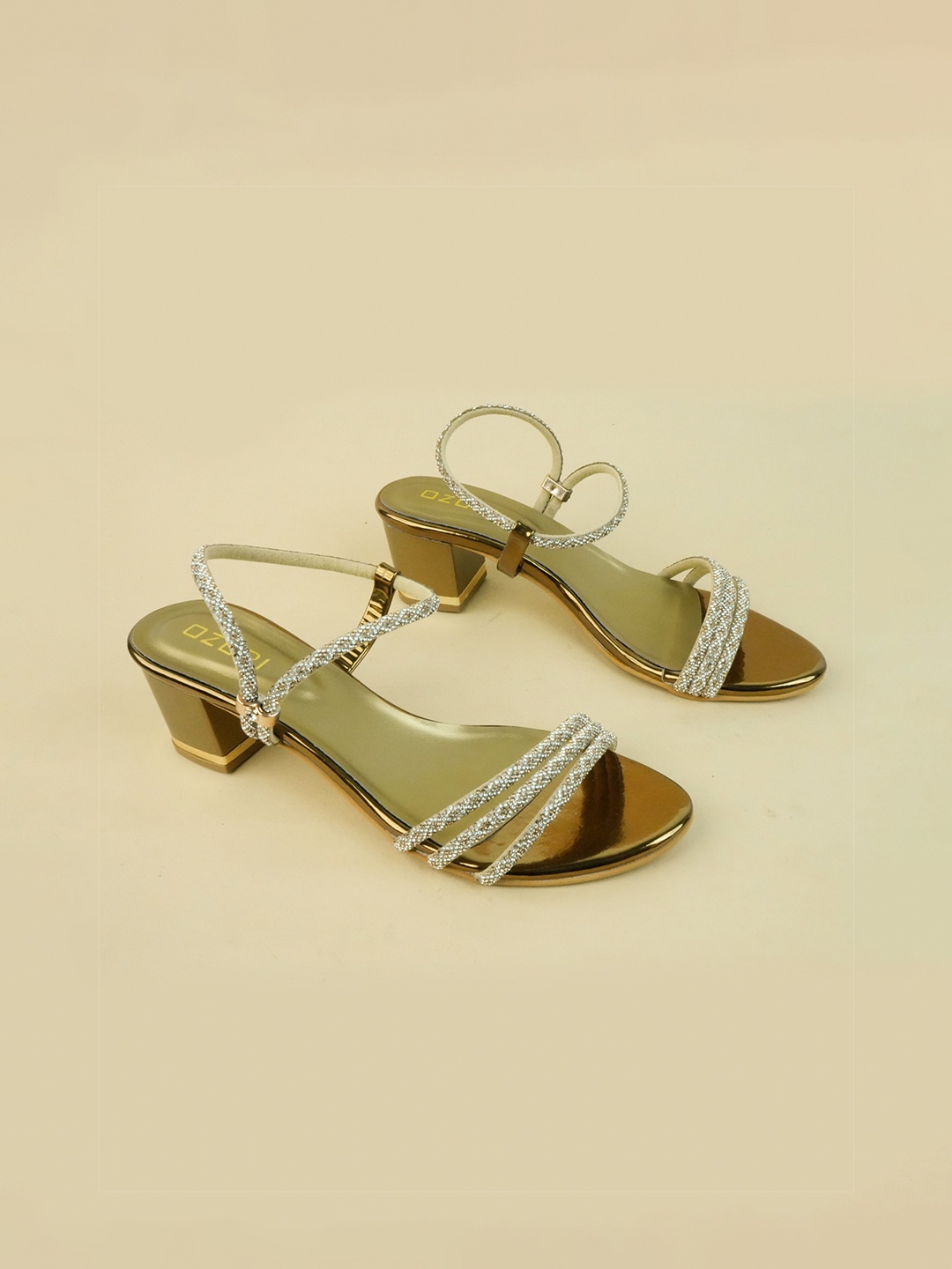 

Ozuri Party Block Sandals, Copper