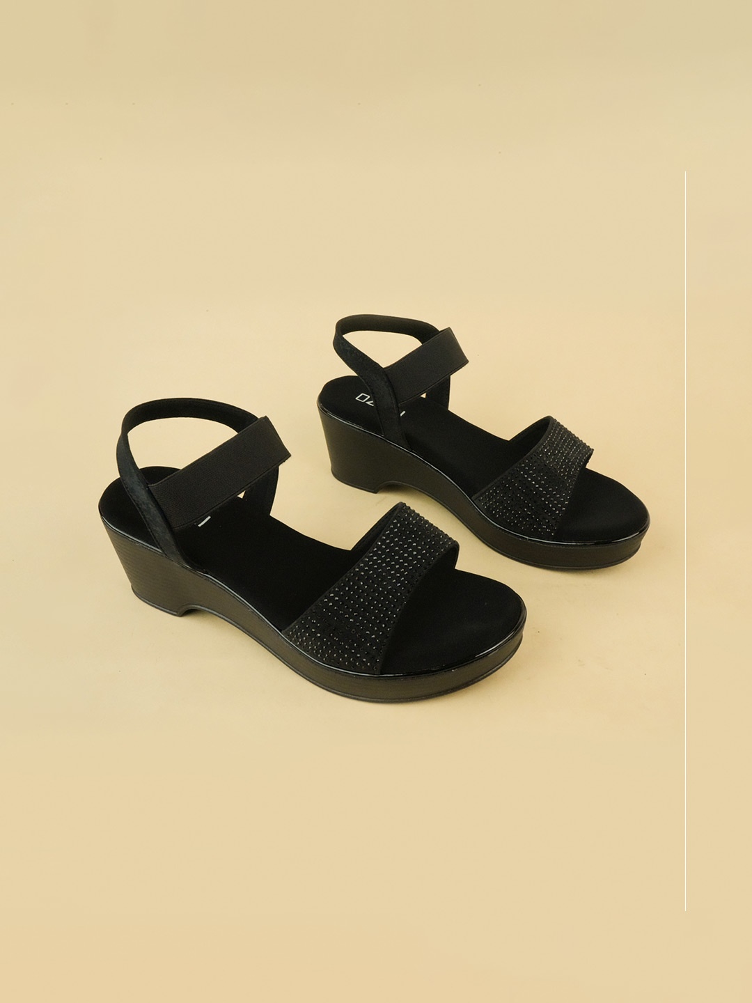 

Ozuri Suede Party Block Sandals, Black