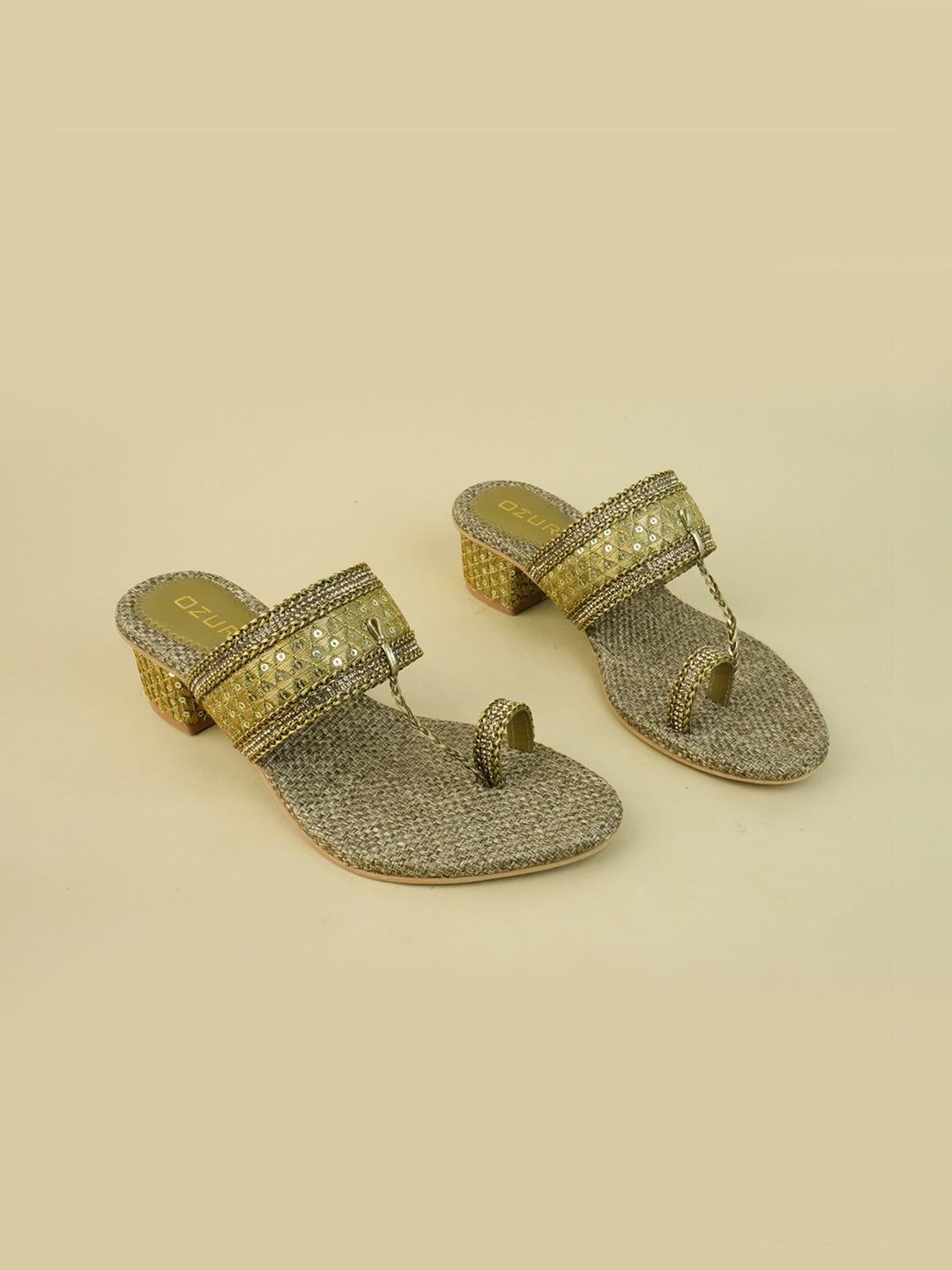 

Ozuri Party Block Sandals, Copper