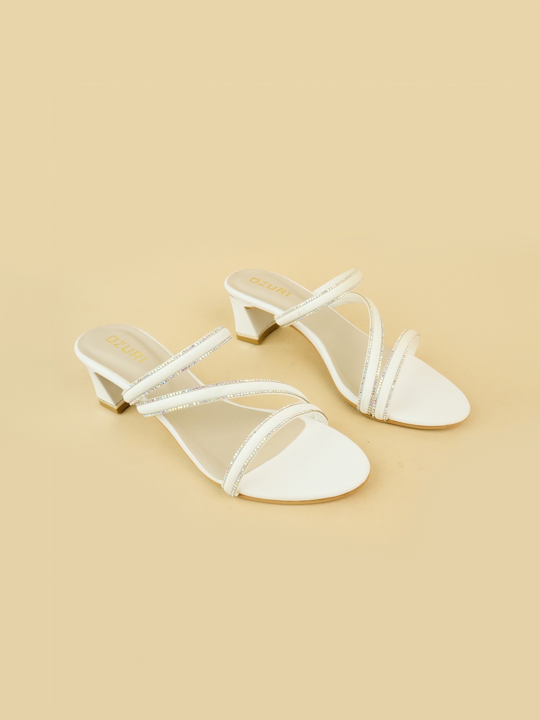 

Ozuri Party Block Sandals, White