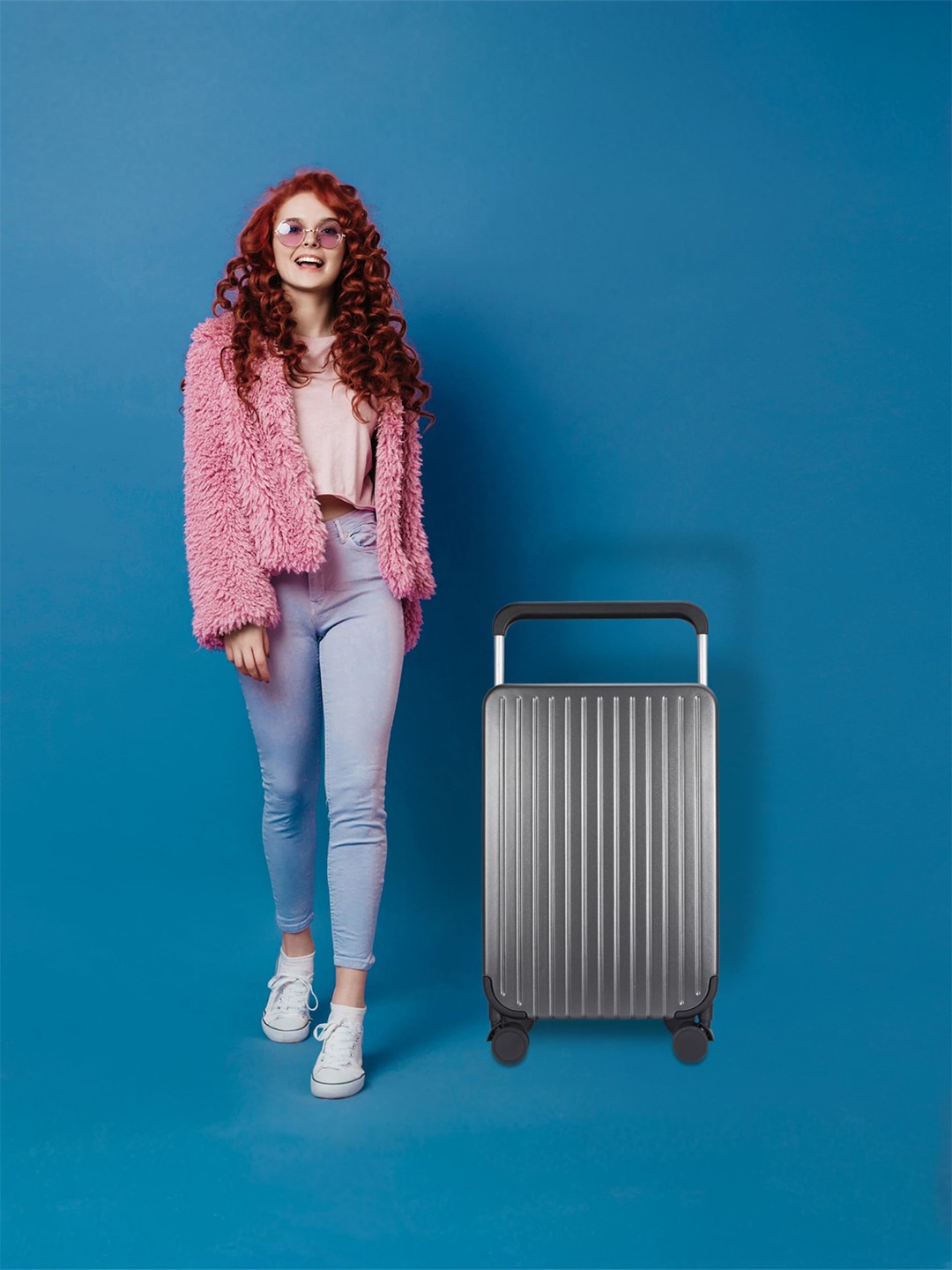 

THE CLOWNFISH Unisex Hard Sided Trolley Suitcase, Grey