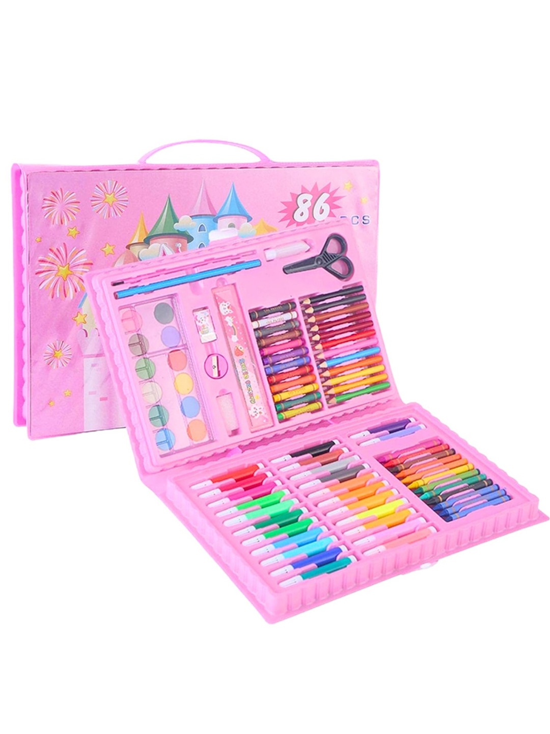 

Tinker Squad Pink & Blue 86 Pcs Printed Art Drawing & Colouring Set Stationery