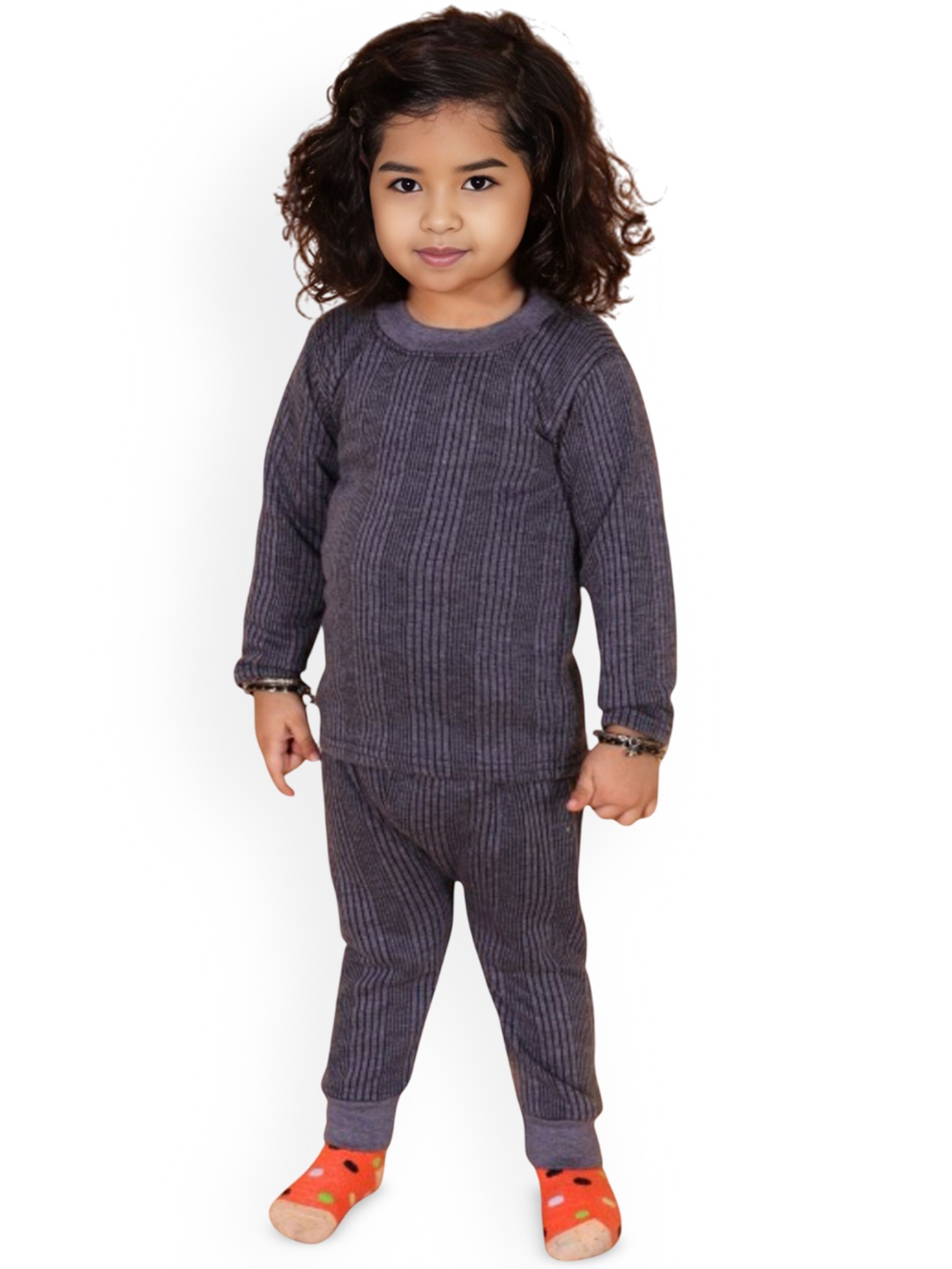 

Tik Tok WEARS Kids Woolen Striped Thermal Set, Blue