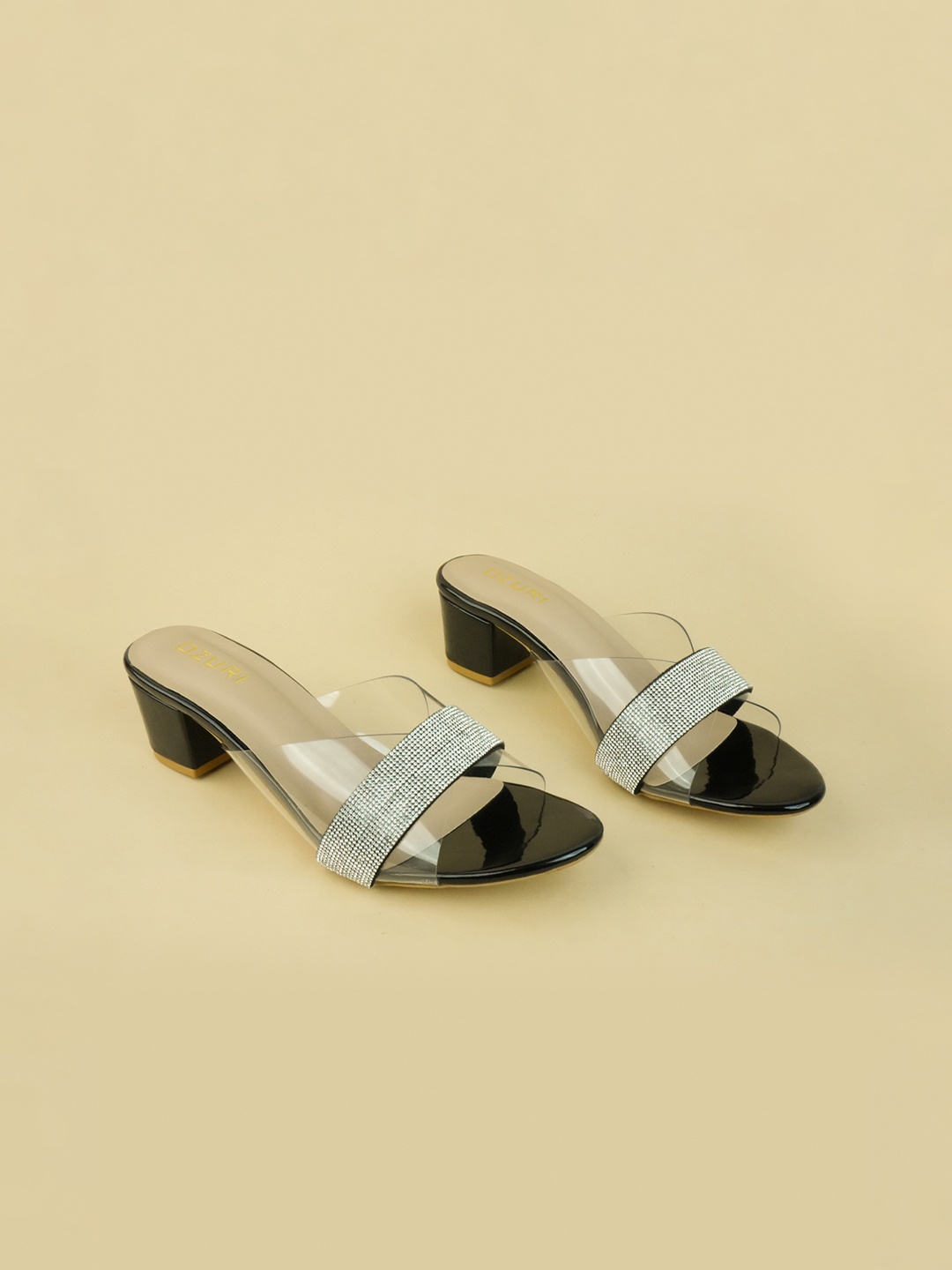 

Ozuri Party Block Sandals, Black