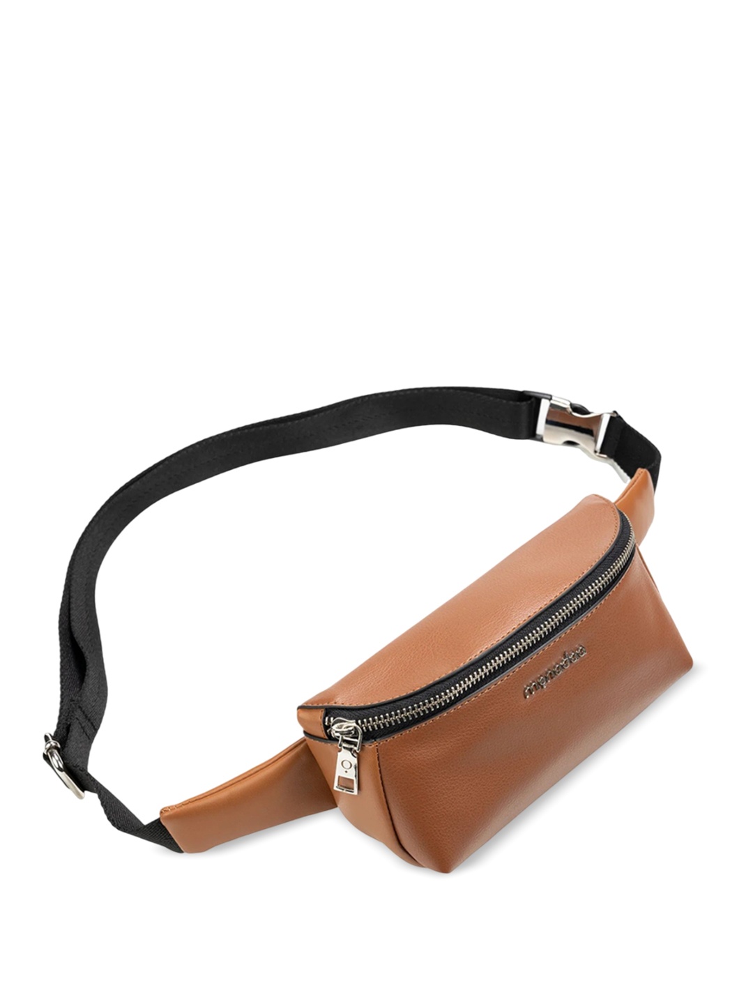 

Monadaa Women Solid Structured Sling Bag, Brown
