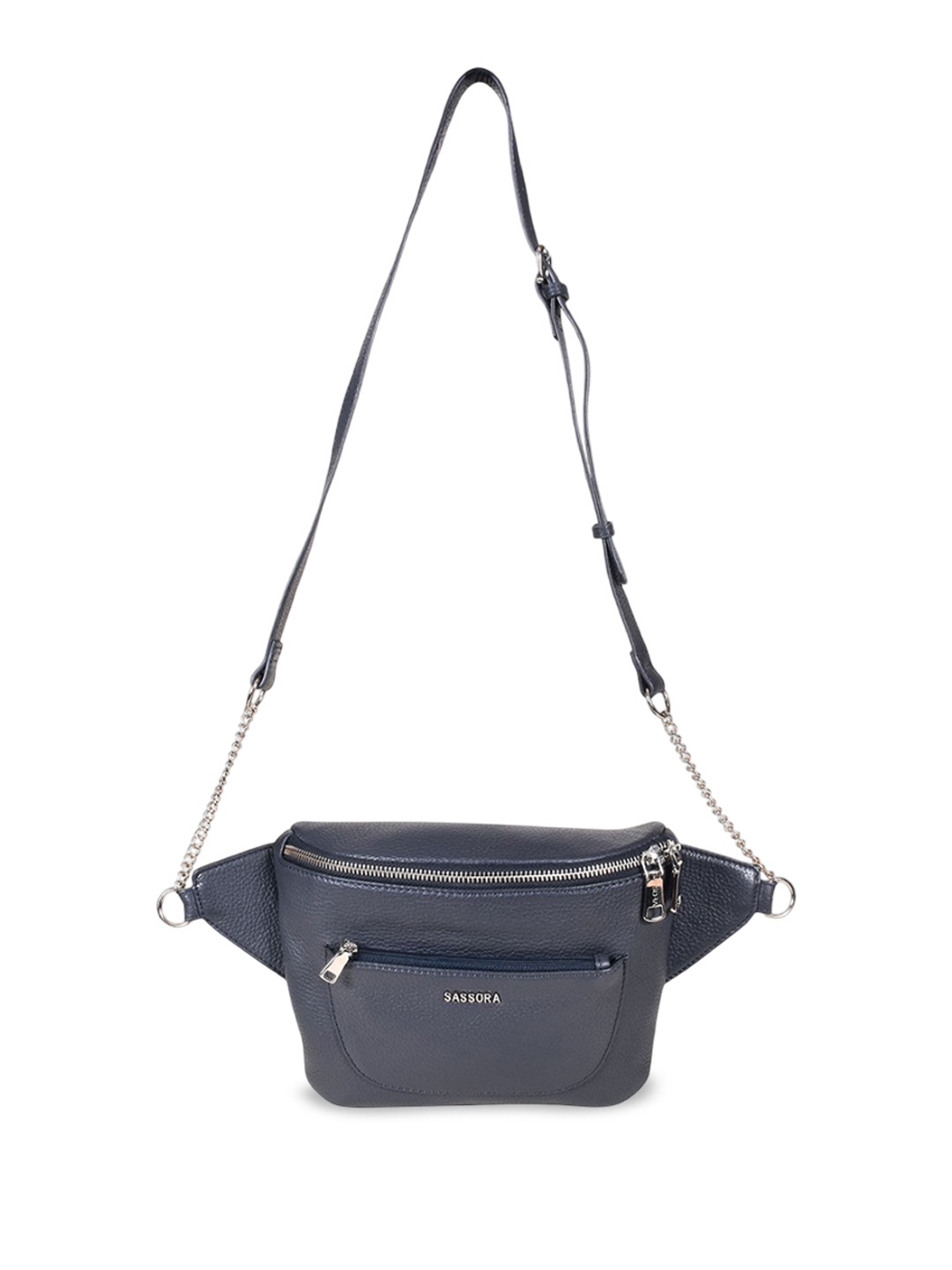 

Sassora Women Premium Genuine Leather Waist Pouch, Navy blue