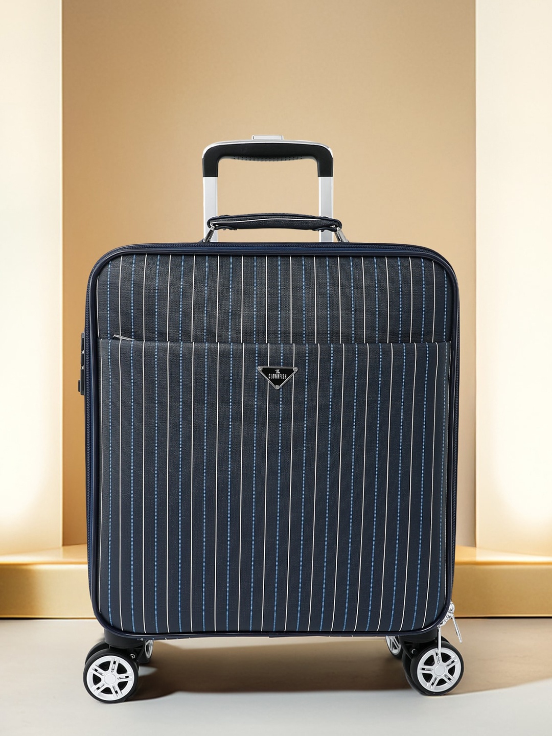 

THE CLOWNFISH Aegis Series Soft Sided Cabin Trolley Bag, Blue
