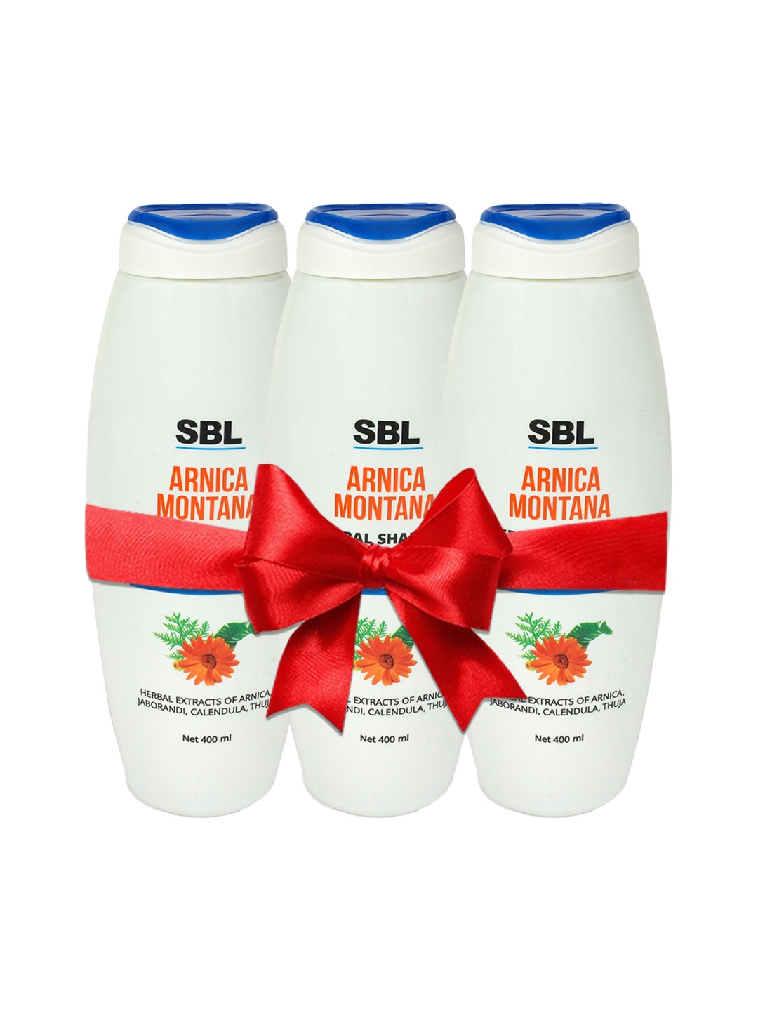 

SBL Set of 3 Arnica Montana Herbal Shampoo with Conditioner - 400 ml each, White