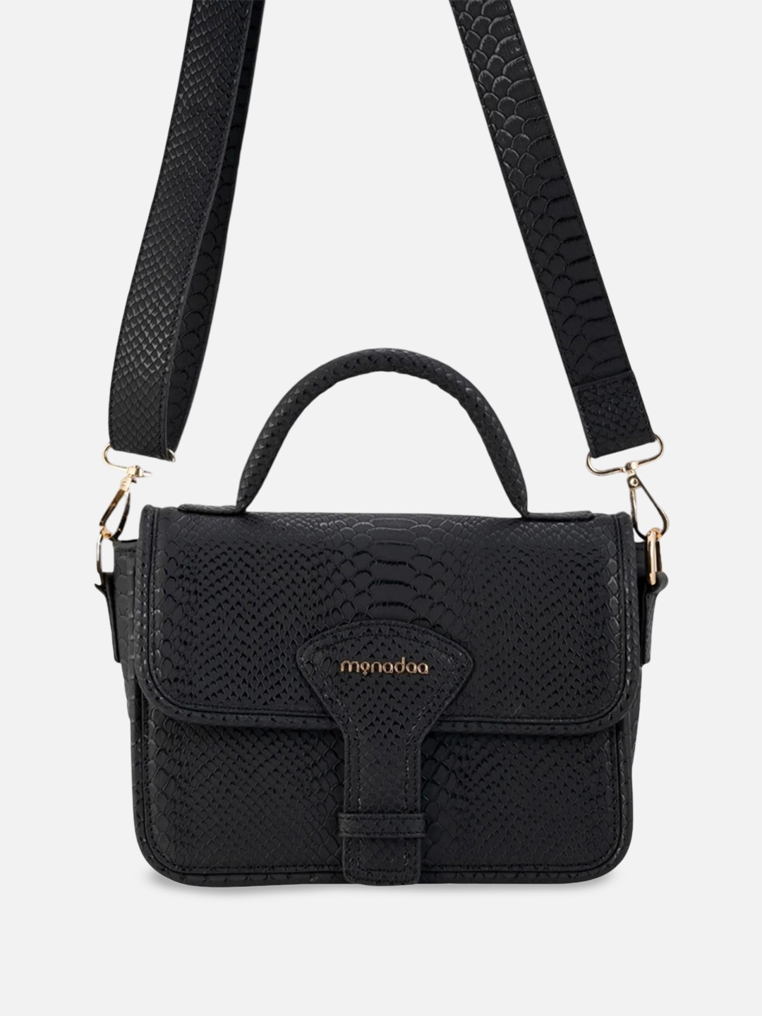 

Monadaa Structured Handheld Bag with Quilted, Black