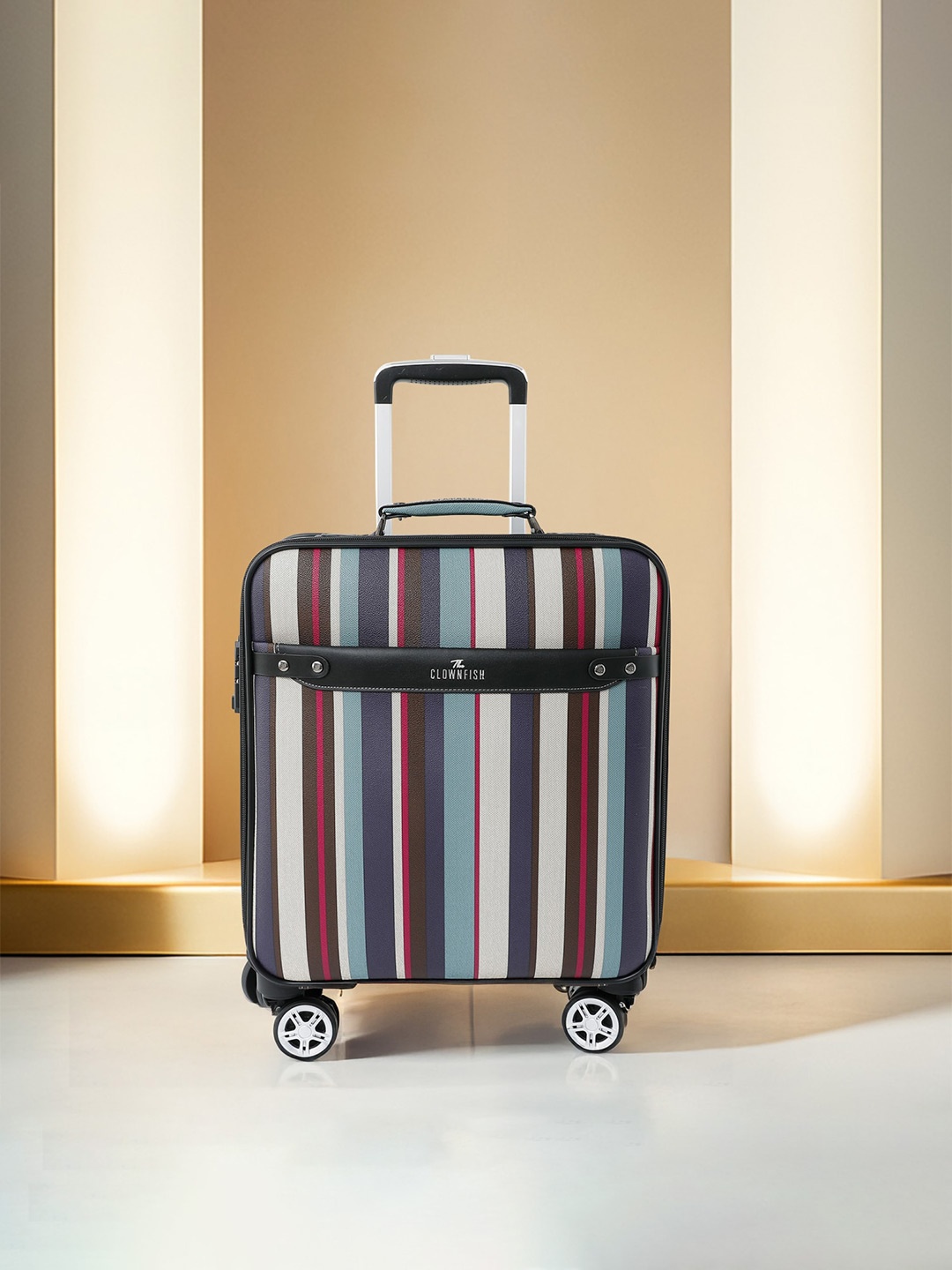 

THE CLOWNFISH Aegis Adults Aegis Series Soft Sided Cabin Trolley Bag, Blue