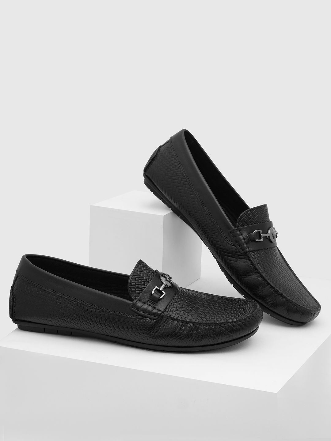

Blackberrys Men Leather Slip-On Loafers, Black