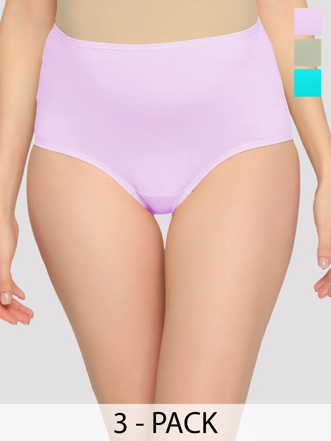 

Evamomies Women Pack Of 3 Cotton Anti Bacterial High-Rise Maternity Briefs, Lavender