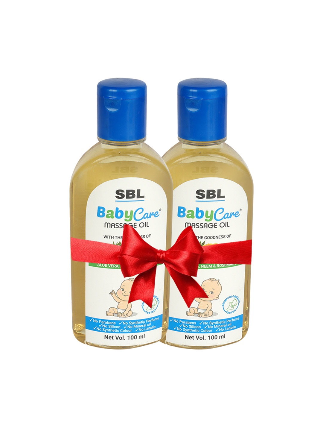 

SBL BabyCare Set of 2 Massage Oil with Aloe Vera-Neem & Rosemary - 100 ml each, White