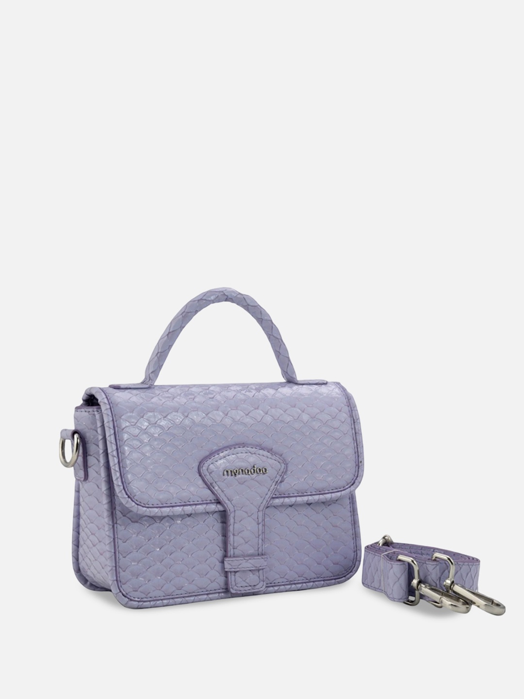 

Monadaa Women Solid Structured Satchel Bag, Lavender