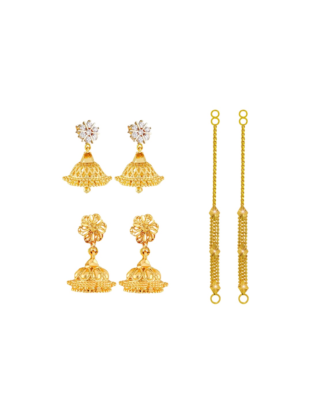 

PINAAKA DARINI Gold Plated Circular Pack Of 2 Jhumka Matilu