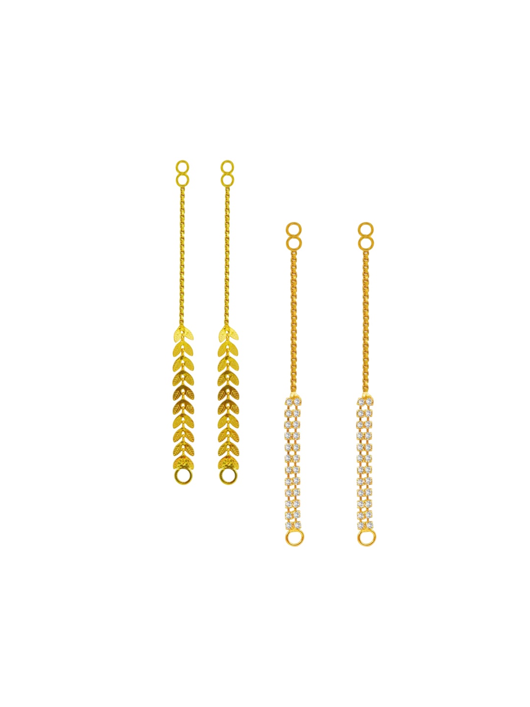 

PINAAKA DARINI 1Gram Gold-Plated Circular Hair Chain Earrings