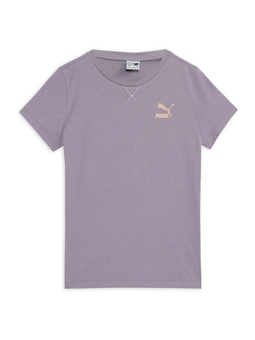 

Puma Girls OFF SIDE Brand Logo Pure Cotton T-shirt, Purple