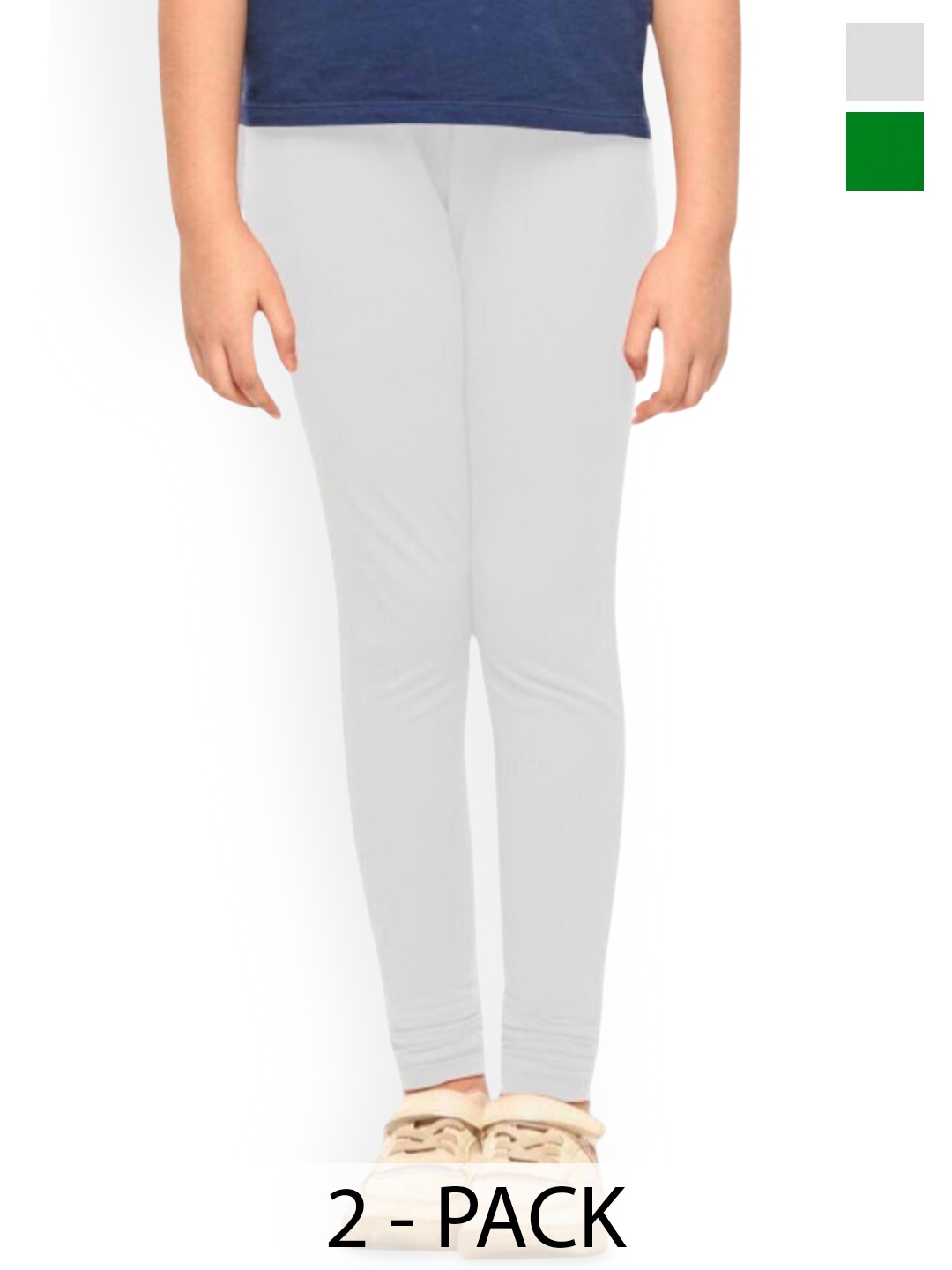 

Tik Tok WEARS Girls Pack Of 2 Churidar-Length Leggings, White
