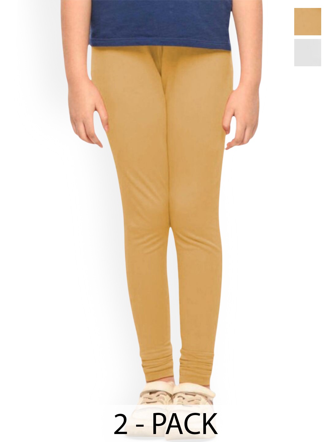 

Tik Tok WEARS Girls Pack Of 2 Churidar Length Leggings, White