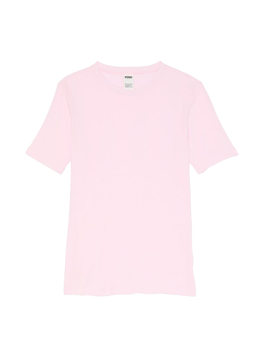 

Victoria's Secret Women Solid Round Neck Cotton T-shirt, Pink