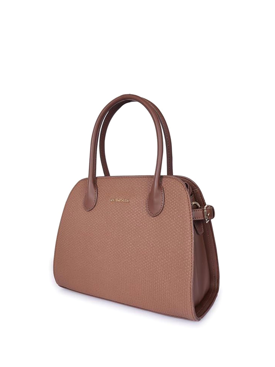 

MAGNOLIA Women Textured Structured Handheld Bag, Coffee brown
