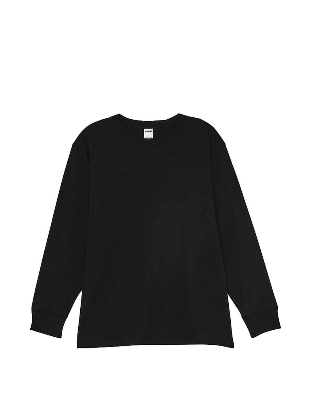 

Victoria's Secret Women Solid Round Neck Cotton T-shirt, Black