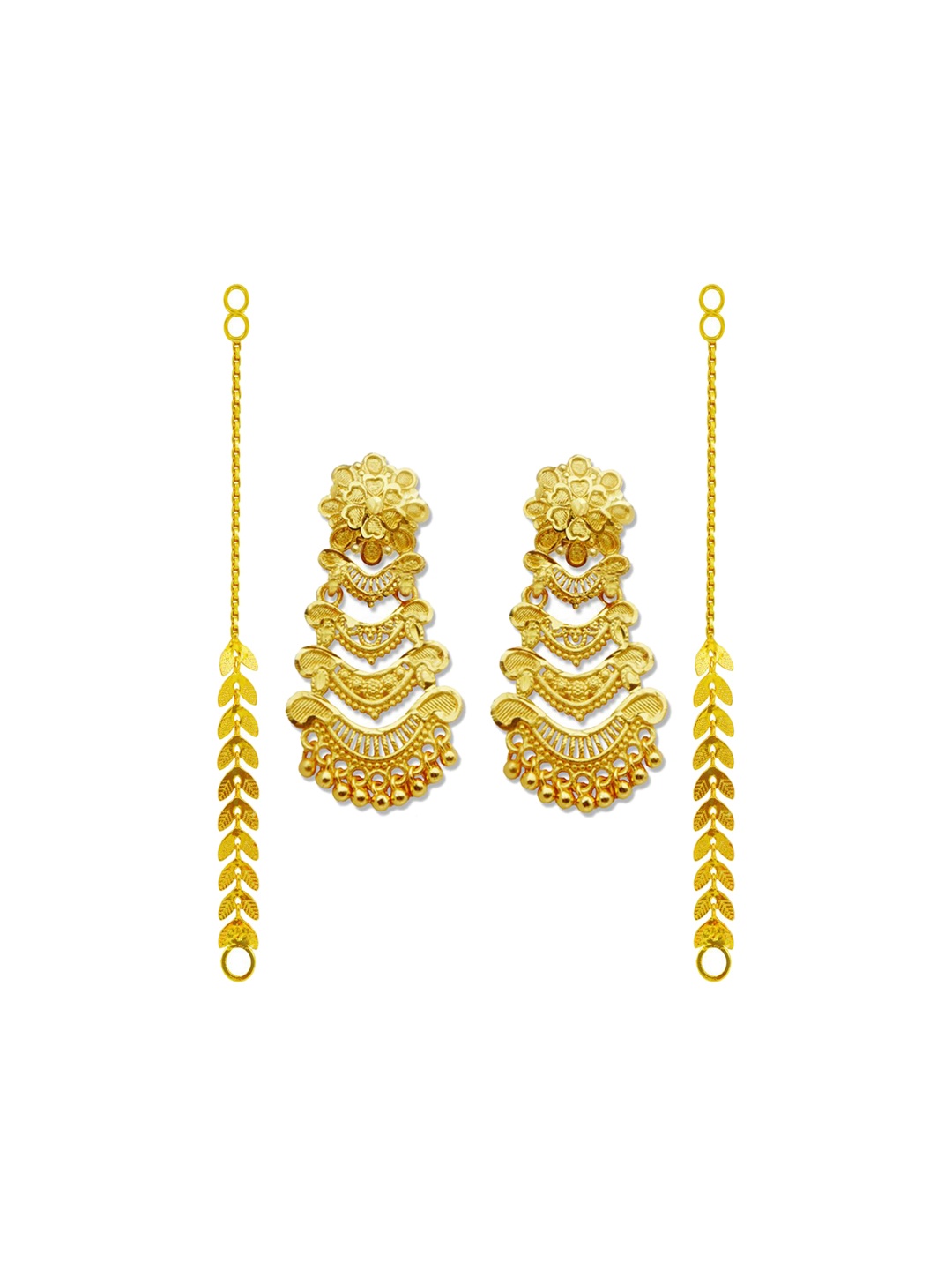 

PINAAKA DARINI 1Gram Gold Circular Artificial Beaded Chandbalis