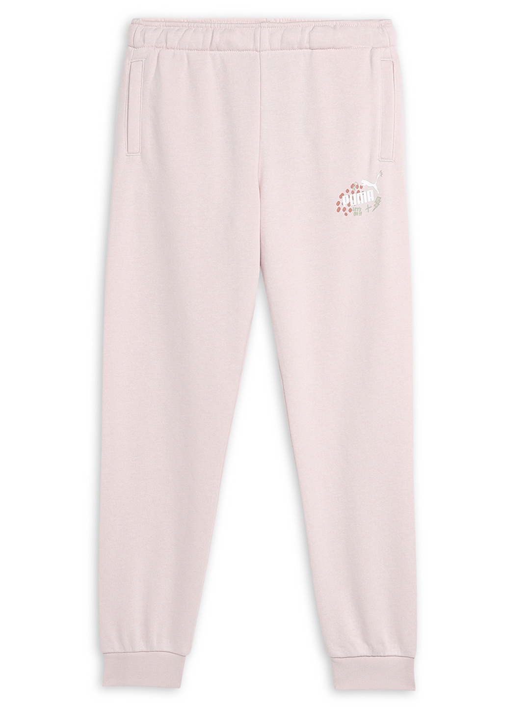 

Puma Kids ESS Brand Logo Printed Track Pants, Pink