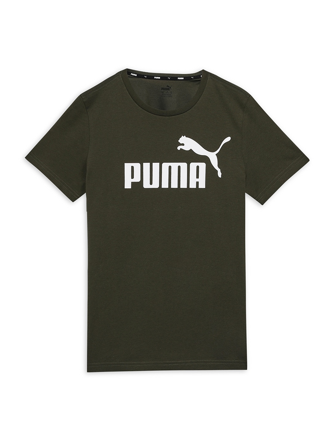 

Puma Kids Boys Printed Pure Cotton T-Shirt, Olive