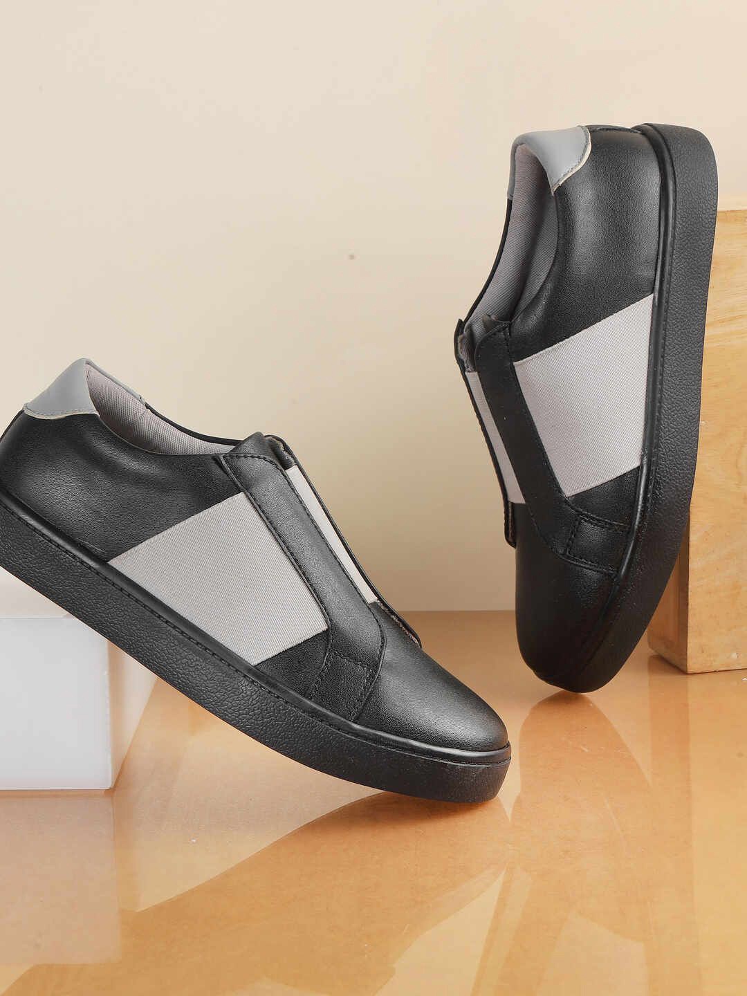 

Metro Women Colourblocked Slip-On Sneakers, Black