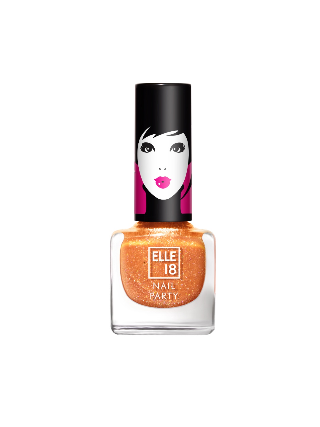 

ELLE 18 Nail Party Glittery Smooth Finish Nail Polish - 5ml - G6, Orange