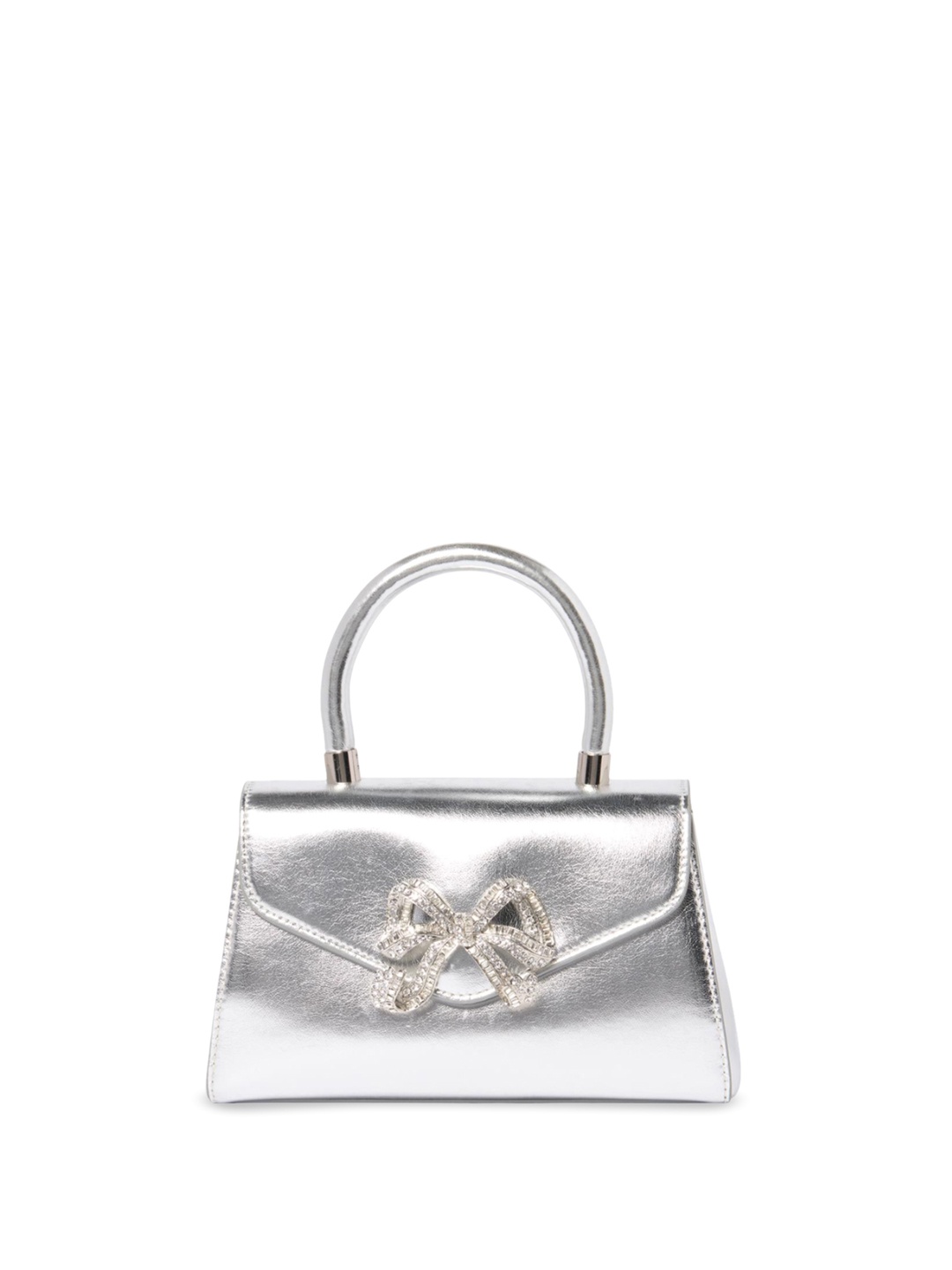 

Forever New Women Solid Crossbody Sling Bag, Silver