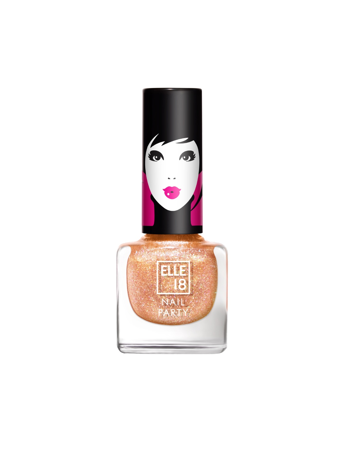 

ELLE 18 Nail Party Glittery Smooth Finish Nail Polish - 5ml - G9, Peach