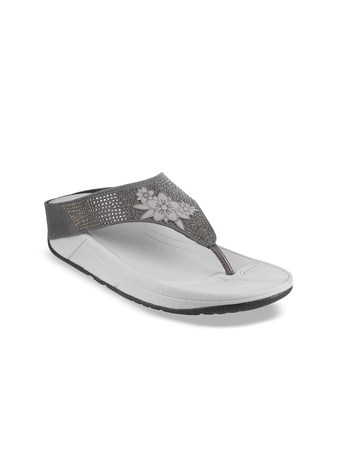 

Metro Women Embellished Comfort Sandals, Grey