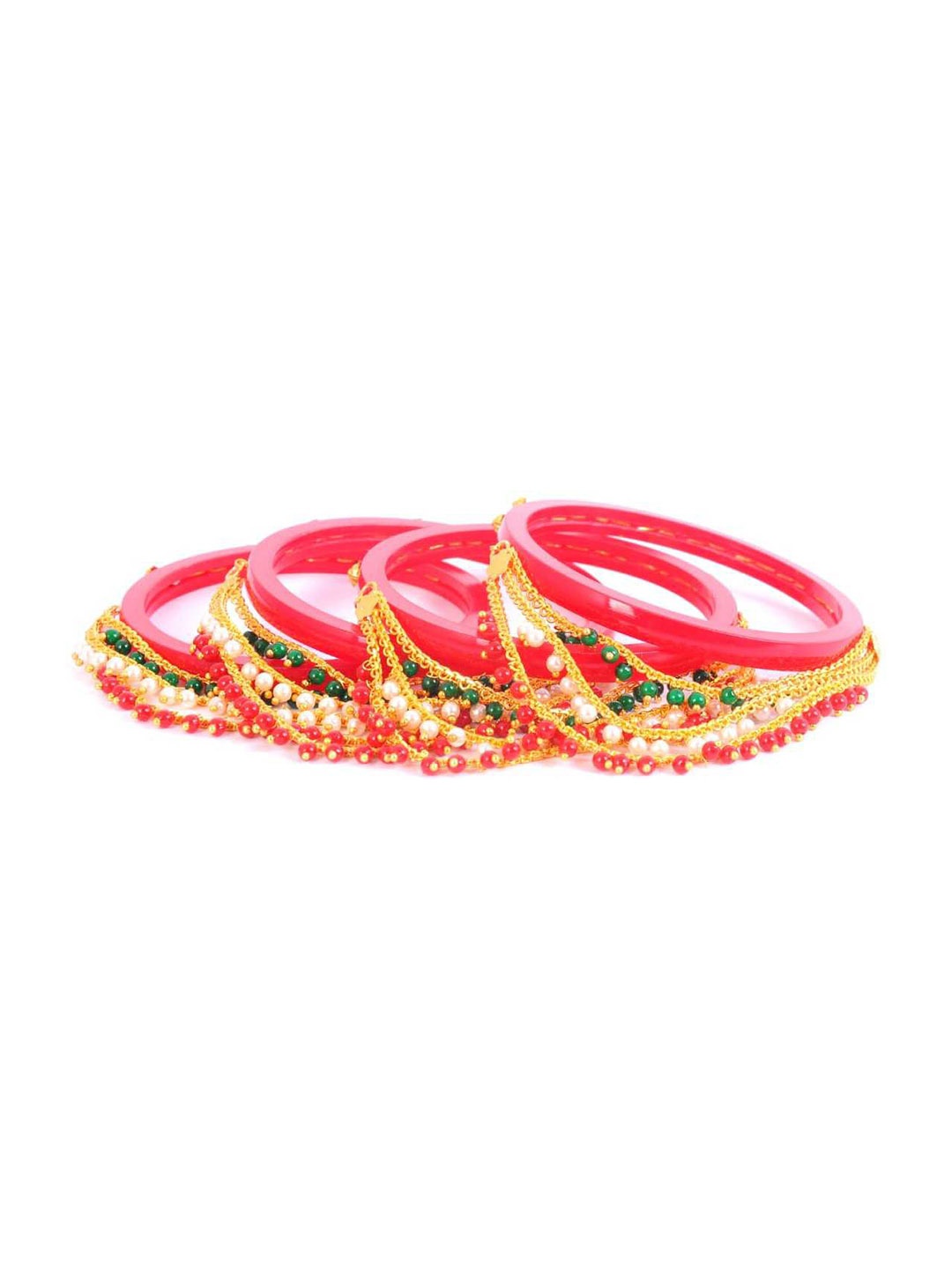 

Align Set Of 4 Gold-Plated Pearl Beaded Chuda Bangles