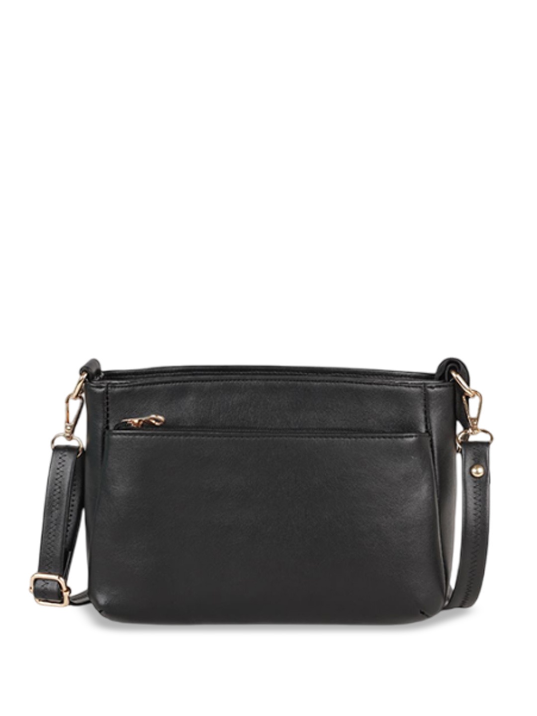 

PARSLEY Women Solid Structured Leather Handheld Bag, Black