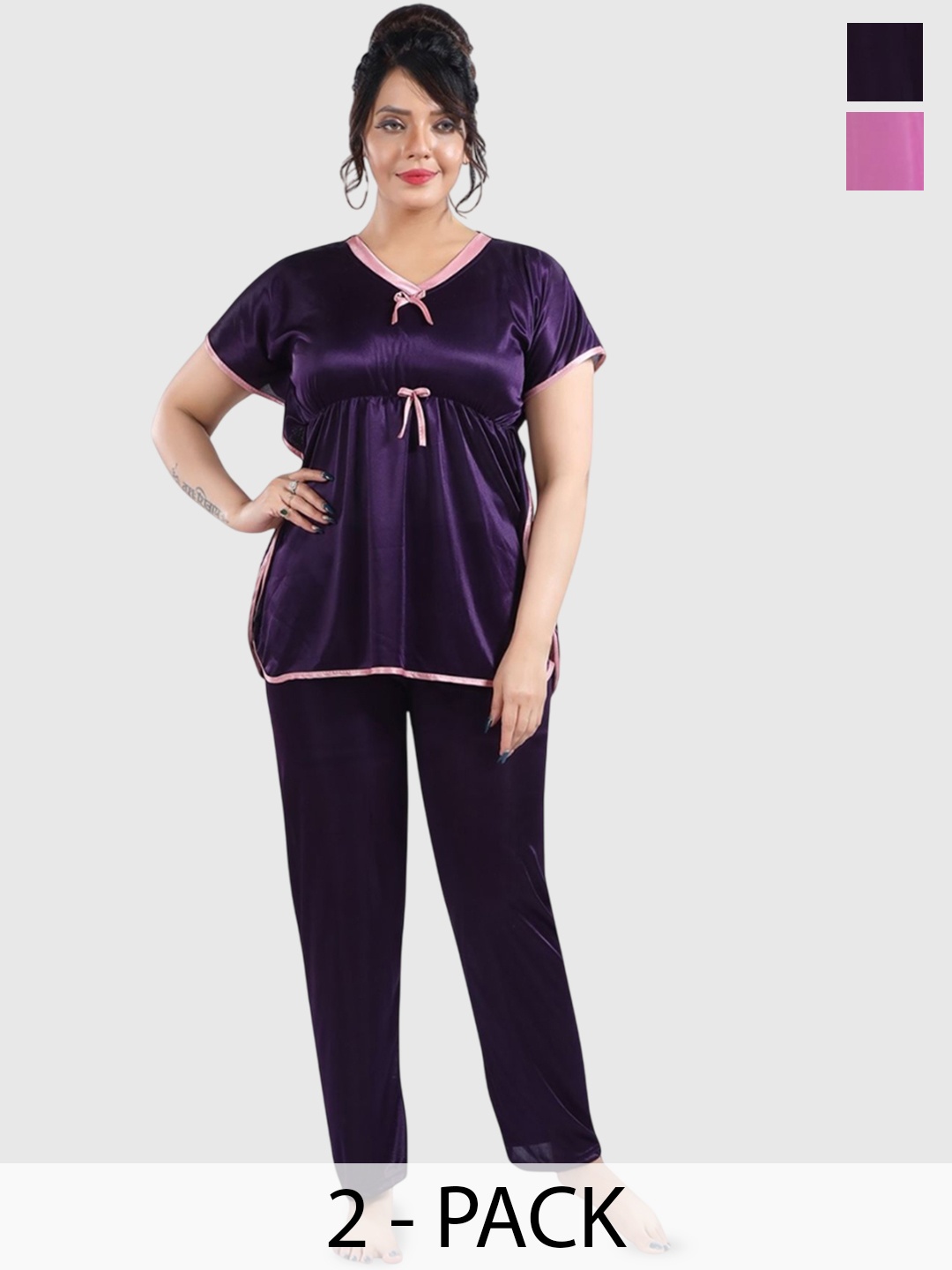 

Fabme Women Night suit, Pink