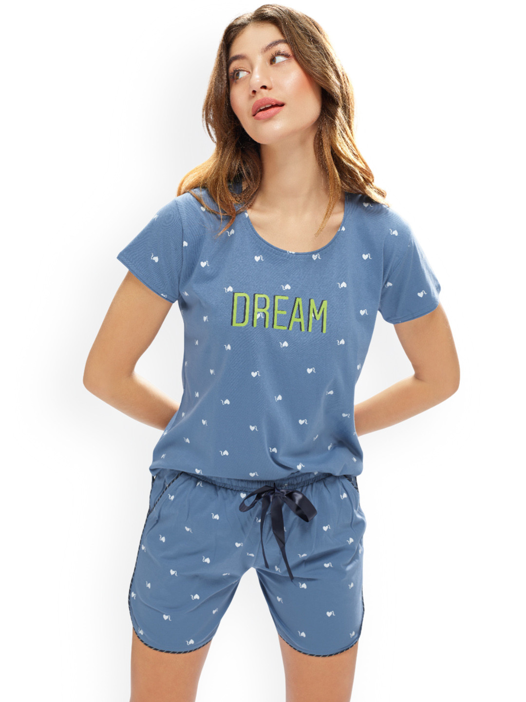 

Lotik Women Printed Night suit, Blue