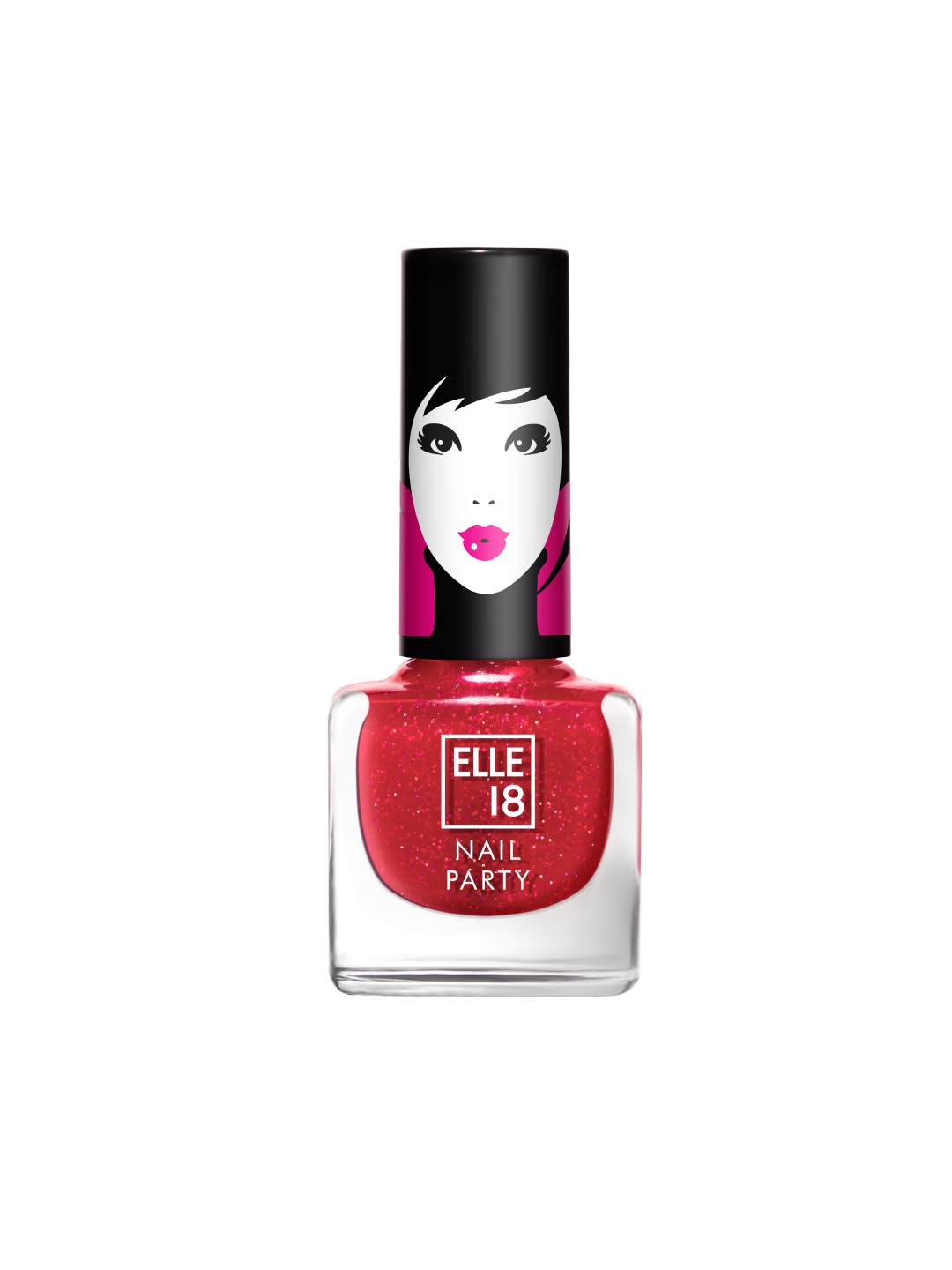 

ELLE 18 Nail Party Glittery Smooth Finish Nail Polish - 5ml - G1, Red