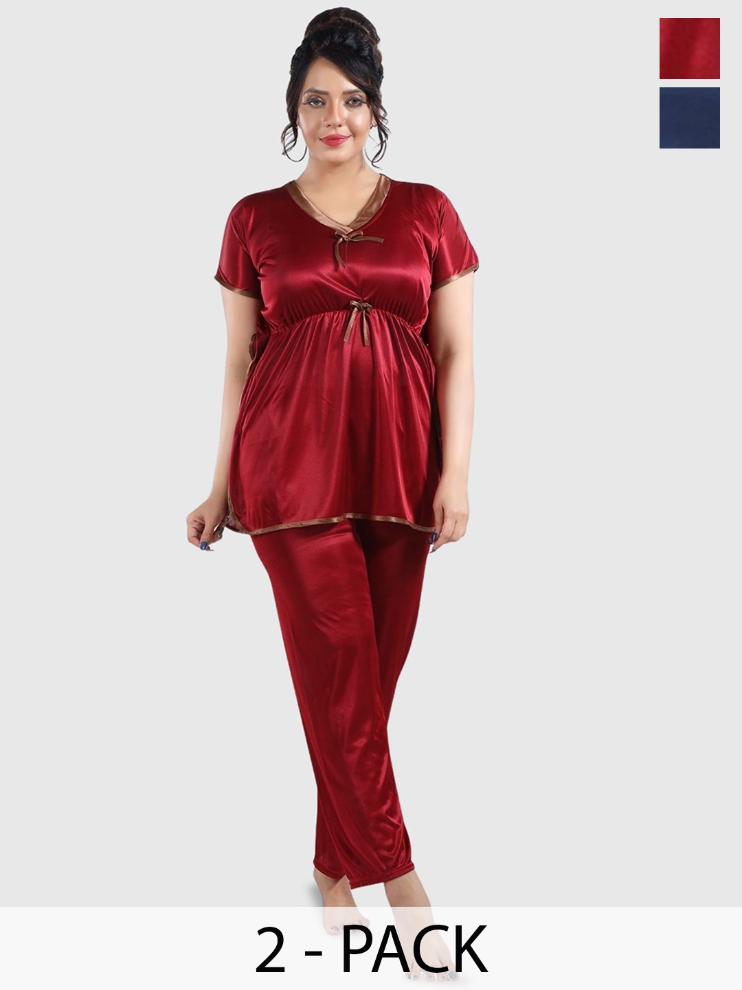 

Fabme Women Night suit, Maroon
