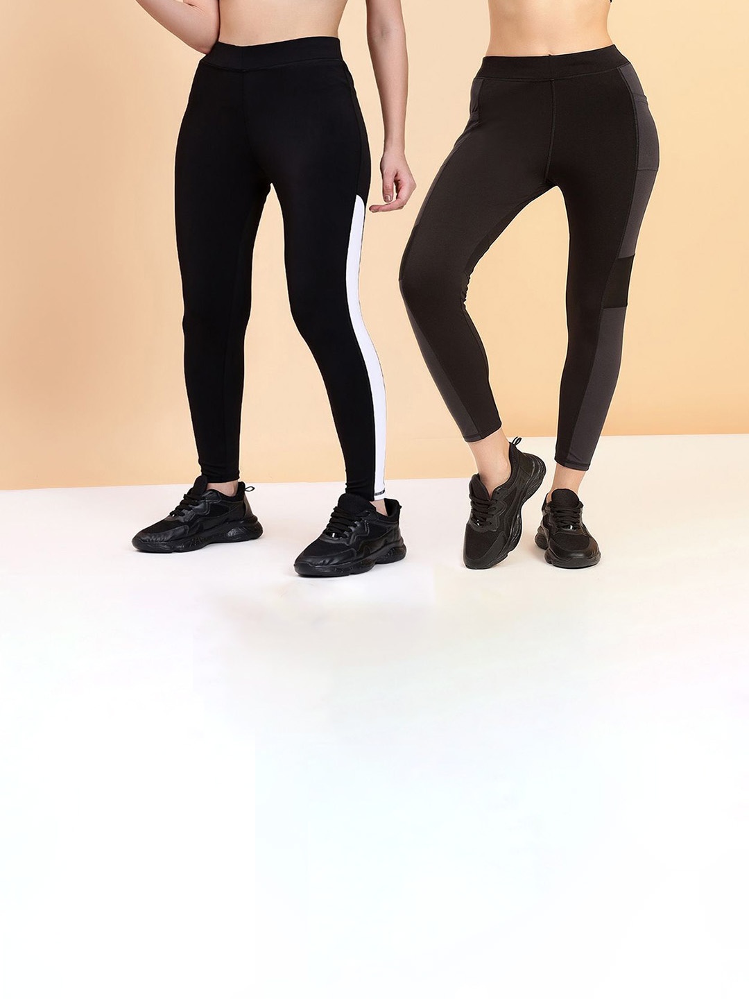 

KRONMENINEN Pack Of 2 4Way Stretchable High-Rise Rapid Dry Tights, Black