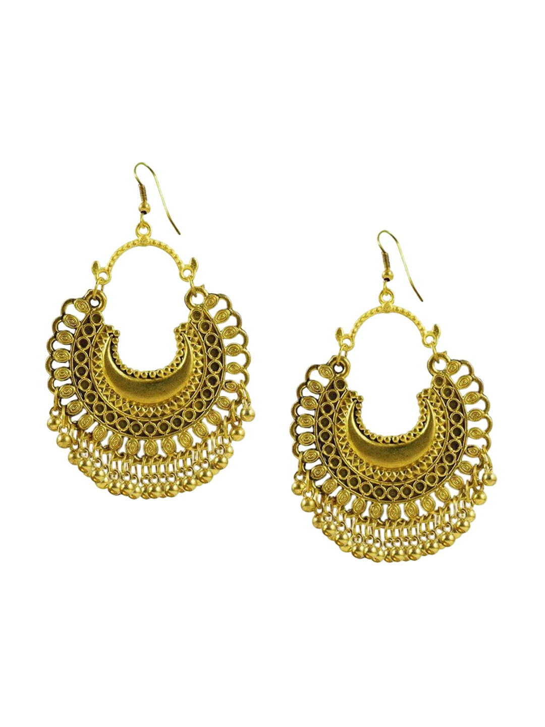 

PINAAKA DARINI 1Gram Gold-Plated Circular Beaded Chandbalis