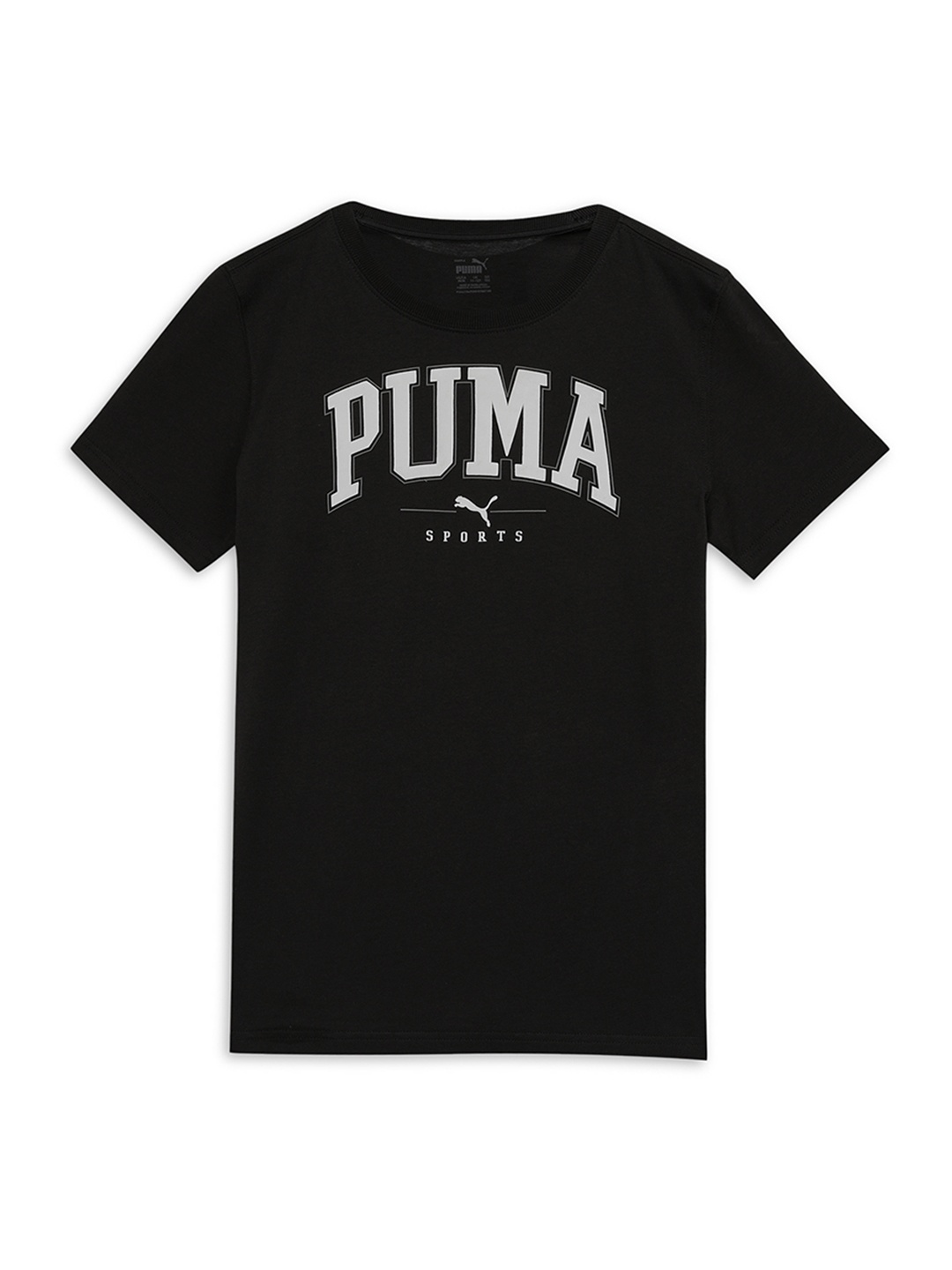 

Puma Boys SQUAD Big Brand Logo Pure Cotton T-shirt, Black